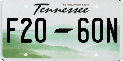 TN license plate F2060N