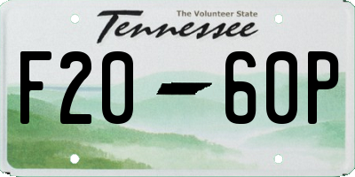TN license plate F2060P