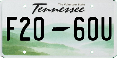 TN license plate F2060U