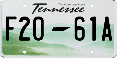 TN license plate F2061A
