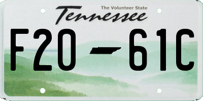 TN license plate F2061C