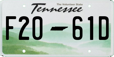 TN license plate F2061D