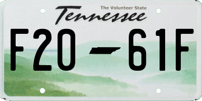 TN license plate F2061F