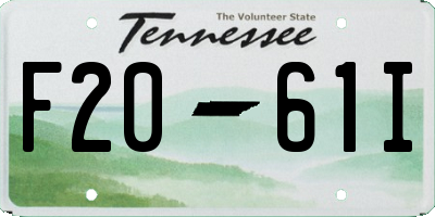 TN license plate F2061I