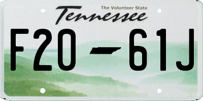 TN license plate F2061J