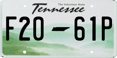 TN license plate F2061P