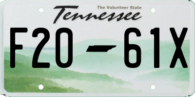 TN license plate F2061X