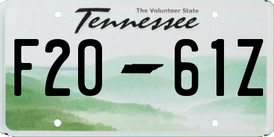 TN license plate F2061Z