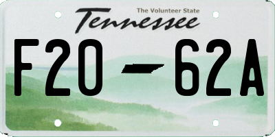TN license plate F2062A
