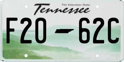TN license plate F2062C