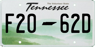 TN license plate F2062D