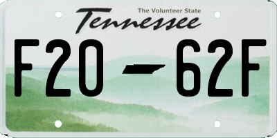 TN license plate F2062F