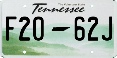 TN license plate F2062J