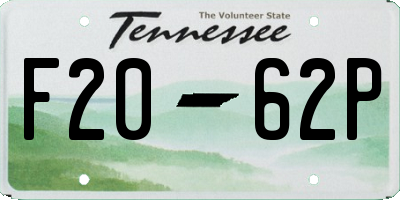 TN license plate F2062P