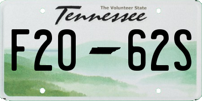 TN license plate F2062S