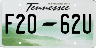 TN license plate F2062U