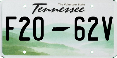 TN license plate F2062V