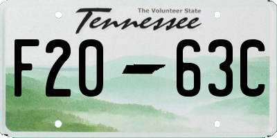 TN license plate F2063C