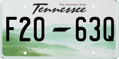 TN license plate F2063Q