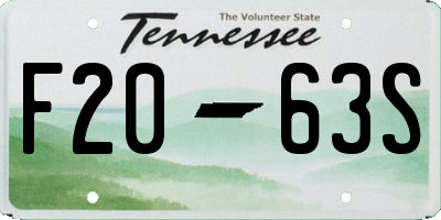 TN license plate F2063S