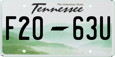 TN license plate F2063U