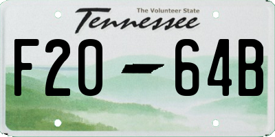 TN license plate F2064B