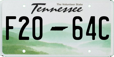 TN license plate F2064C