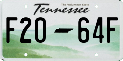 TN license plate F2064F