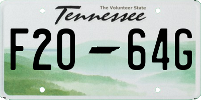 TN license plate F2064G