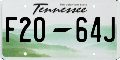 TN license plate F2064J