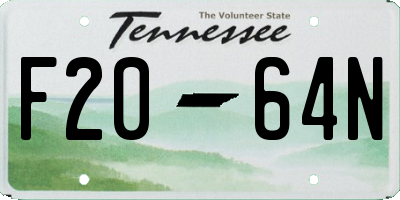 TN license plate F2064N