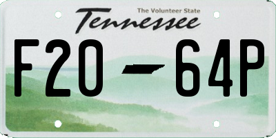 TN license plate F2064P