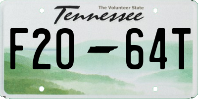 TN license plate F2064T