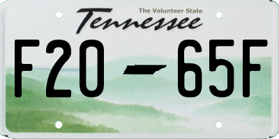 TN license plate F2065F
