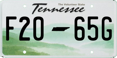TN license plate F2065G