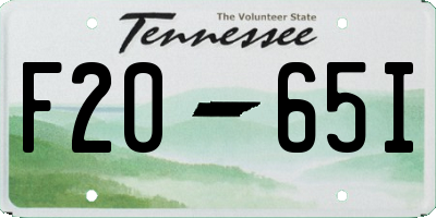 TN license plate F2065I