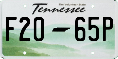 TN license plate F2065P