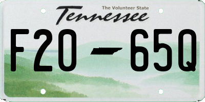 TN license plate F2065Q