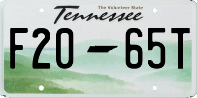 TN license plate F2065T