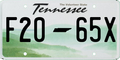 TN license plate F2065X