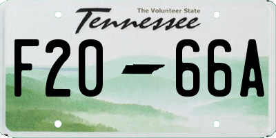 TN license plate F2066A