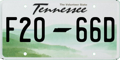 TN license plate F2066D