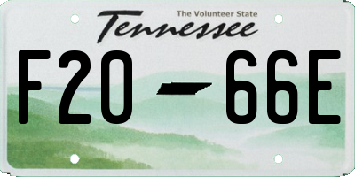 TN license plate F2066E
