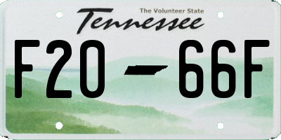 TN license plate F2066F