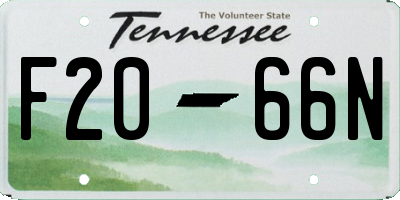 TN license plate F2066N
