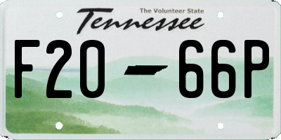 TN license plate F2066P