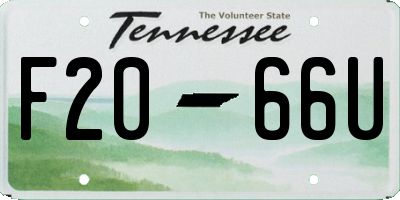 TN license plate F2066U