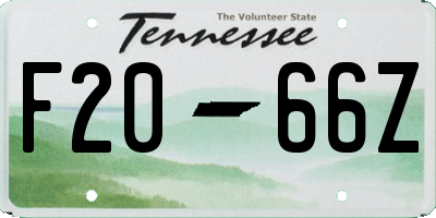TN license plate F2066Z