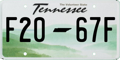 TN license plate F2067F