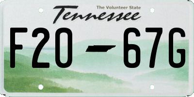 TN license plate F2067G